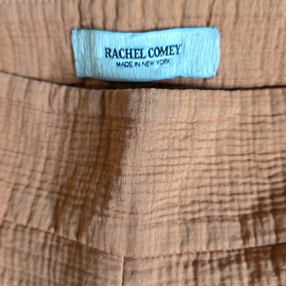Rachel Comey Mauve Rose Seersucker Texture Side Zip Preppy Wide-Leg Cropped 6 - Picture 2 of 13